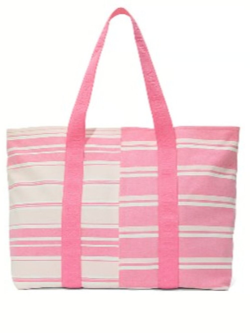 Victoria's Secret Heritage Stripe Canvas Tote Bag Purse Gym Travel Large NWT - Picture 4 of 5